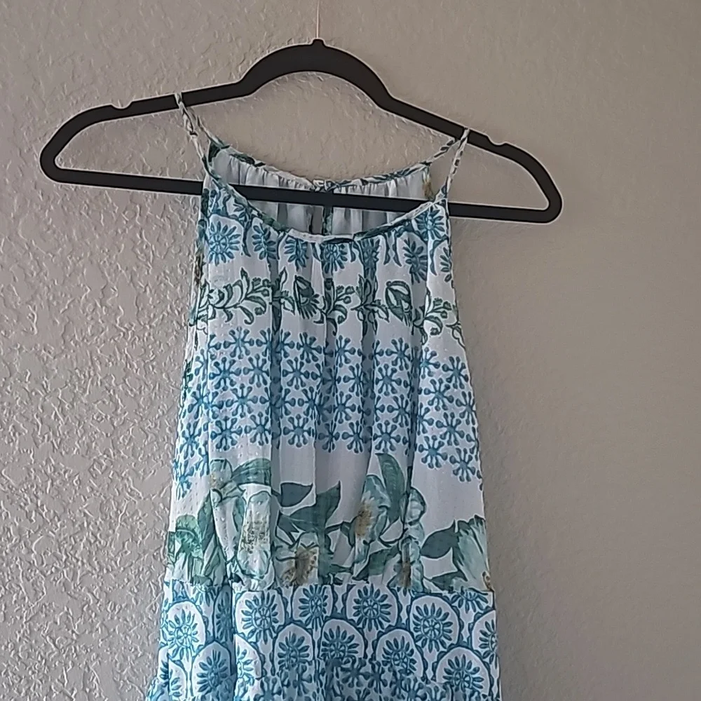 Eliza J floral halter style dress with keyhole button back closure - Picture 3 of 8